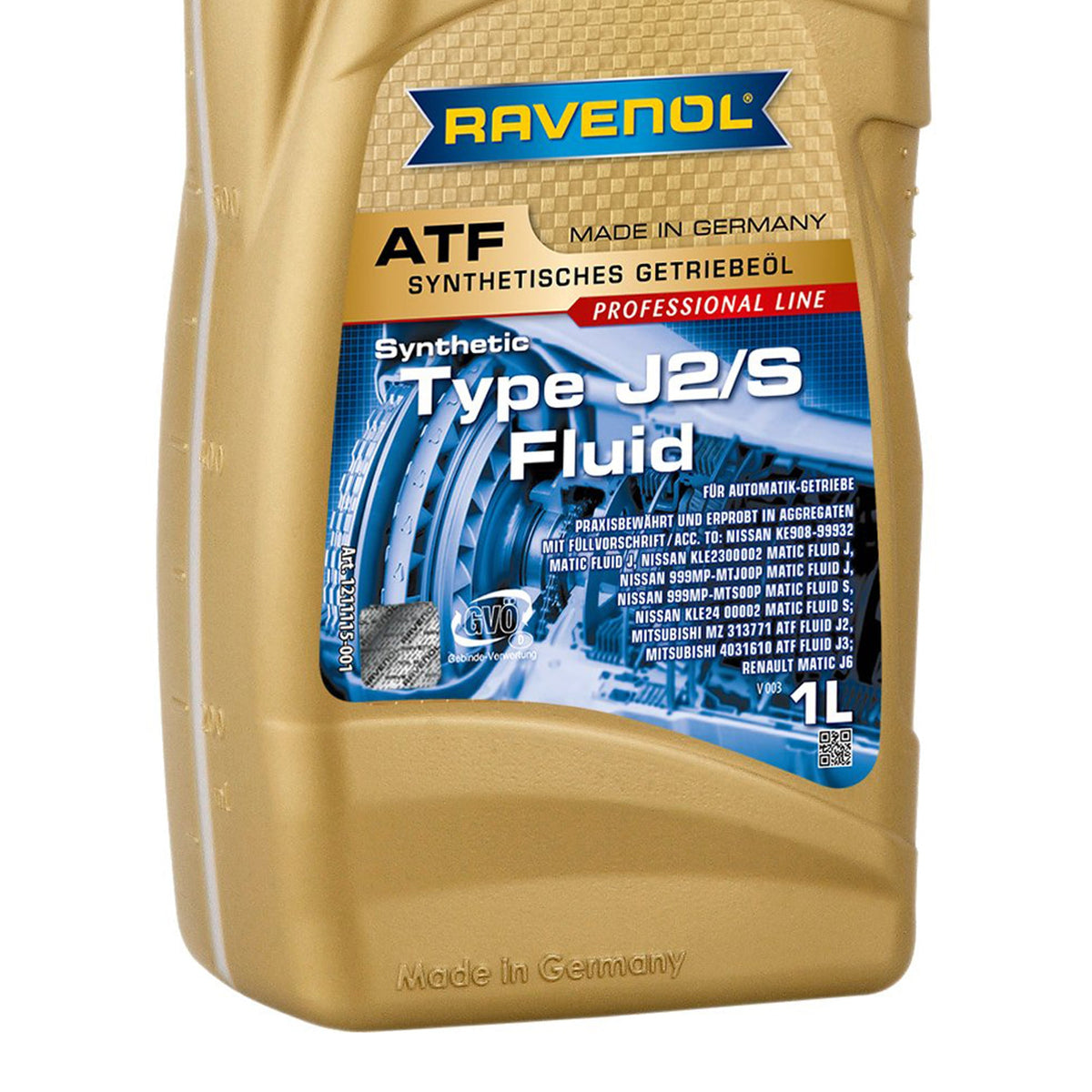 Ravenol Synthetic Automatic Transmission Gear Oil ATF J2 / S Fluid 1 Liter
