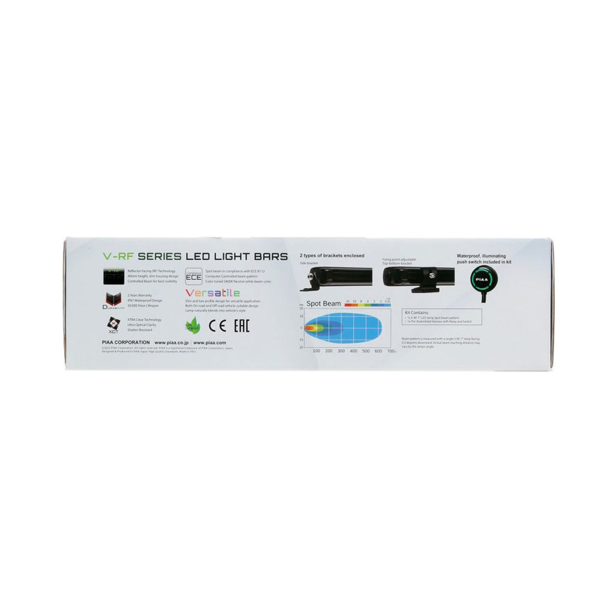 PIAA LED Light Bar V-RF7 Spot Beam 5800K, 12V, 30W 7"
