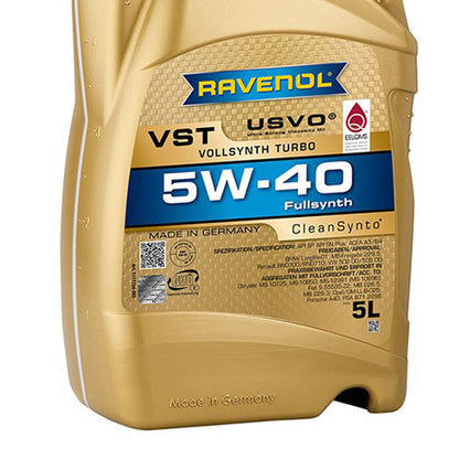 Ravenol Fully Synthetic Clean Synto USVO VST 5W40 5 Liters