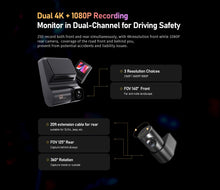 Load image into Gallery viewer, DDPAI Dashcam Z50 + Rear Cam 2160P 4K UHD Resolution
