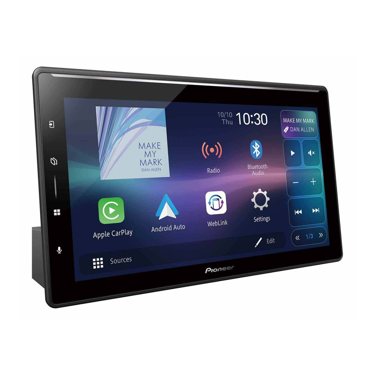 Pioneer 1DIN DMH-ZF9650BT AV Receiver with 10.1" Floating Capacitive Screen, WiFi, CarPlay/Android Auto & Weblink Hi-Res Audio