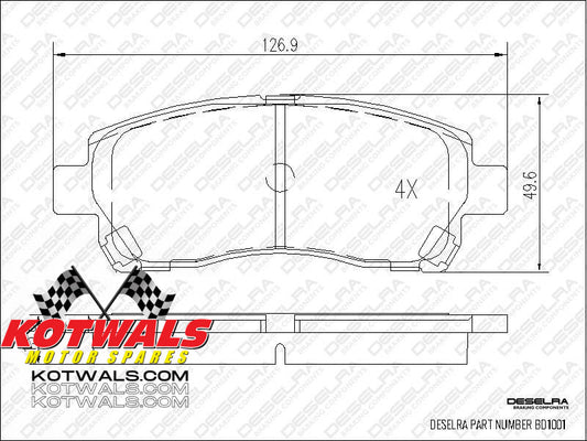 Hagen Front Brake Pad GP1589 for Toyota Avanza 1.3/1.5 '03-up