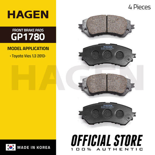Hagen Front Brake Pad GP1780 for Toyota Vios 1.3 '13-up
