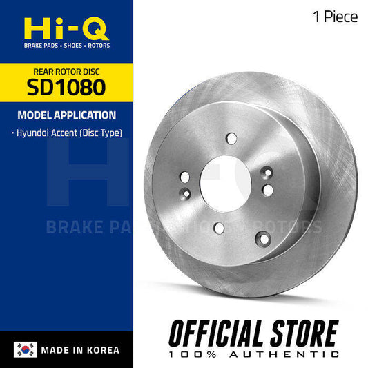Hi-Q Rear Rotor Disc for Hyundai Accent (Disc Type) (SD1080)