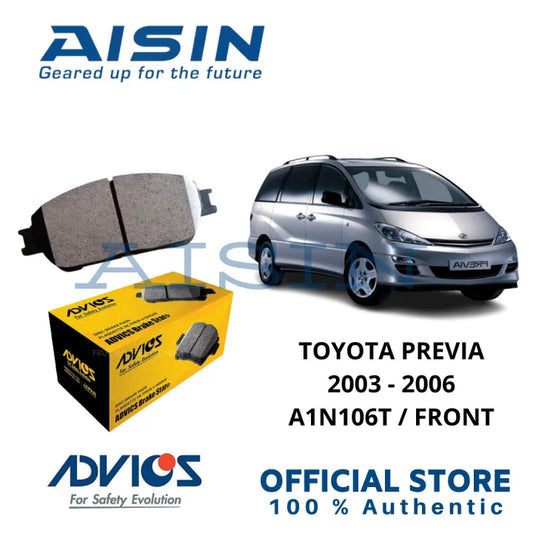 Advics Front Brake Pad T-Series for Toyota Previa 2003 - 2008