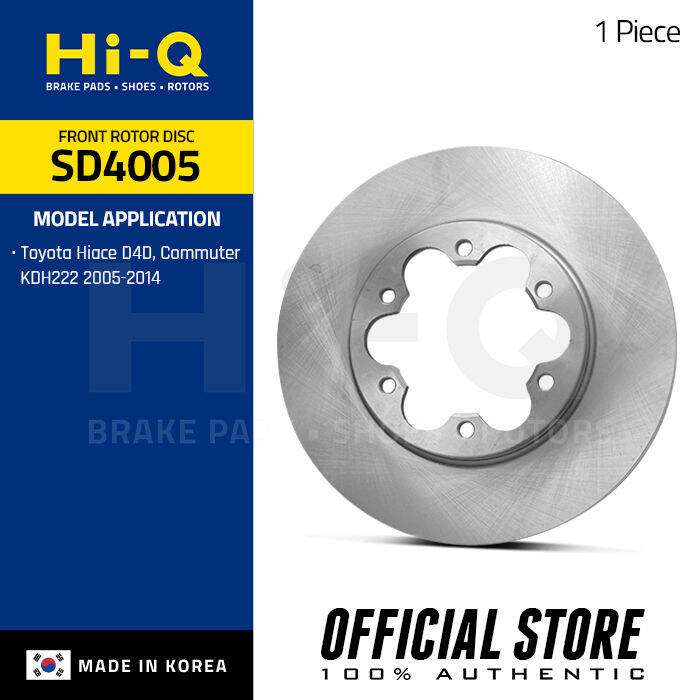 Hi-Q Front Rotor Disc for Toyota Hiace D4D, Commuter KDH222 '05-14 (SD4005)