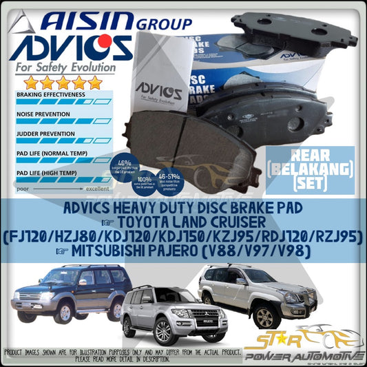 Advics Rear Brake Pad Y-Series for Mitsubishi Pajero, Grandis 2004 - 2010