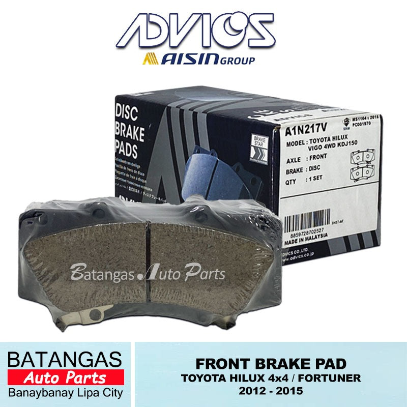 Advics Front Brake Pad Y-Series for Toyota Fortuner, Hilux 2012 - 2013